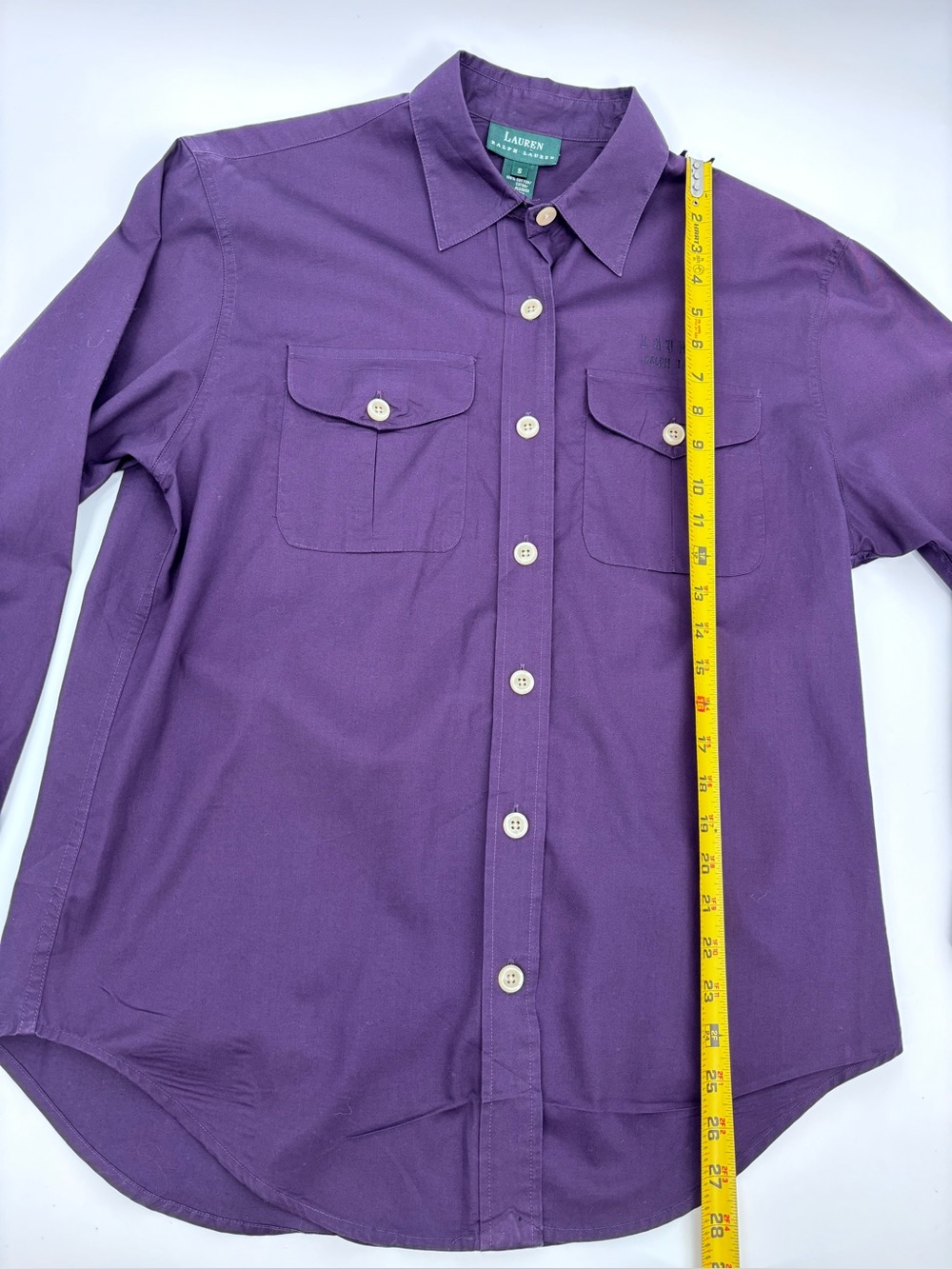 Lauren Ralph Lauren Purple Casual Button-Down Shirt - Picture 6 of 9
